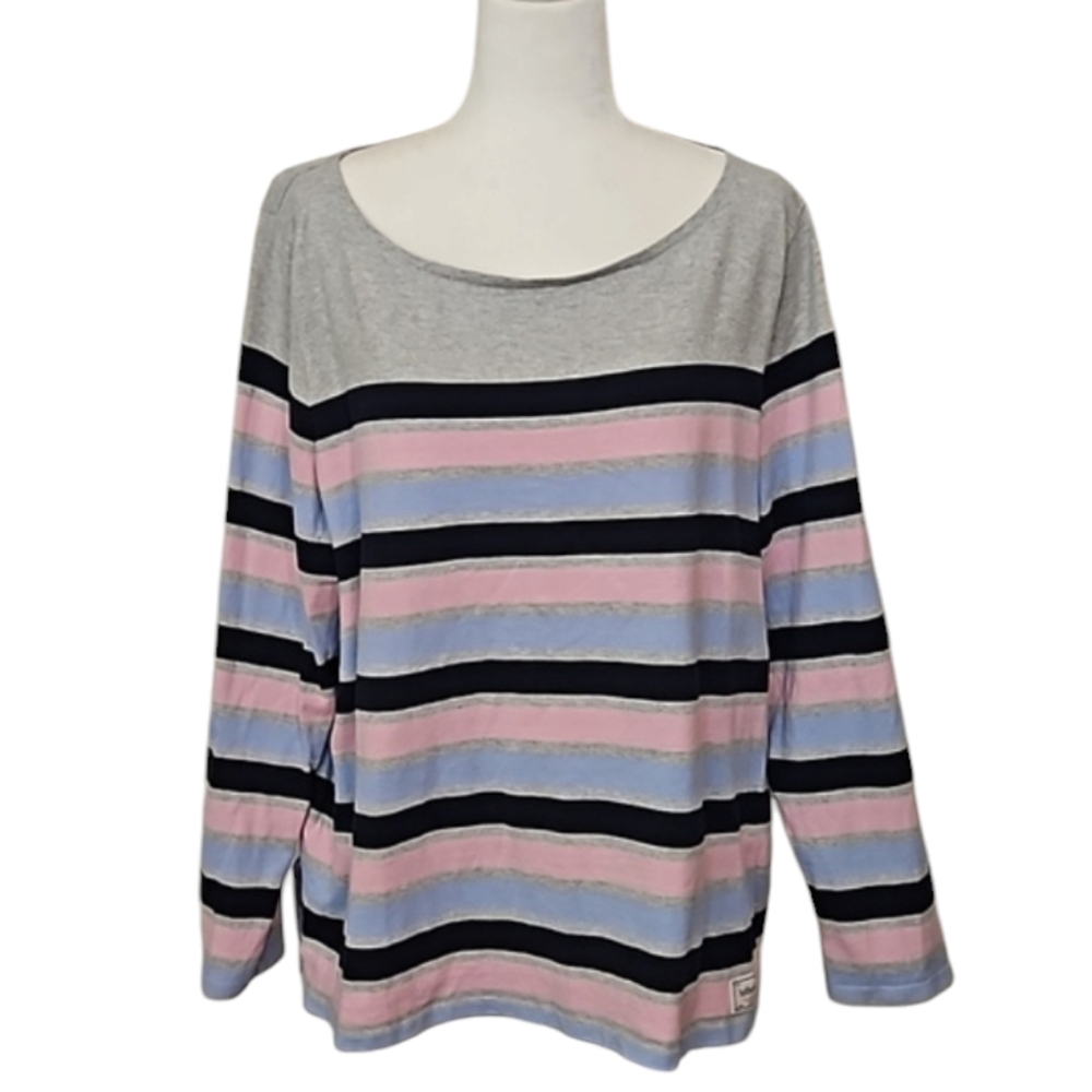 Talbots 100% Cotton Long Sleeve Striped Top, size 2X